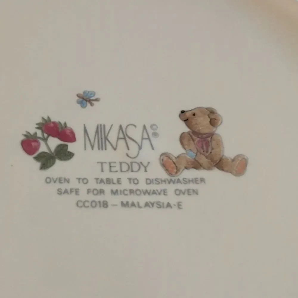 Mikassa Teddy Child's Plate and Cup Set Discontinued